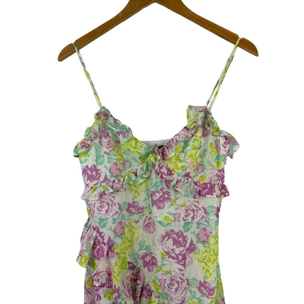New Majorelle Summer Gown Dress Pink Summer Fling Floral Asymmetrical Hem Medium - Picture 3 of 16